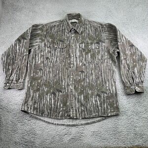 Vintage Gander Mountain Shirt Mens XLT Chamois Real Tree Camo Flannel USA Made